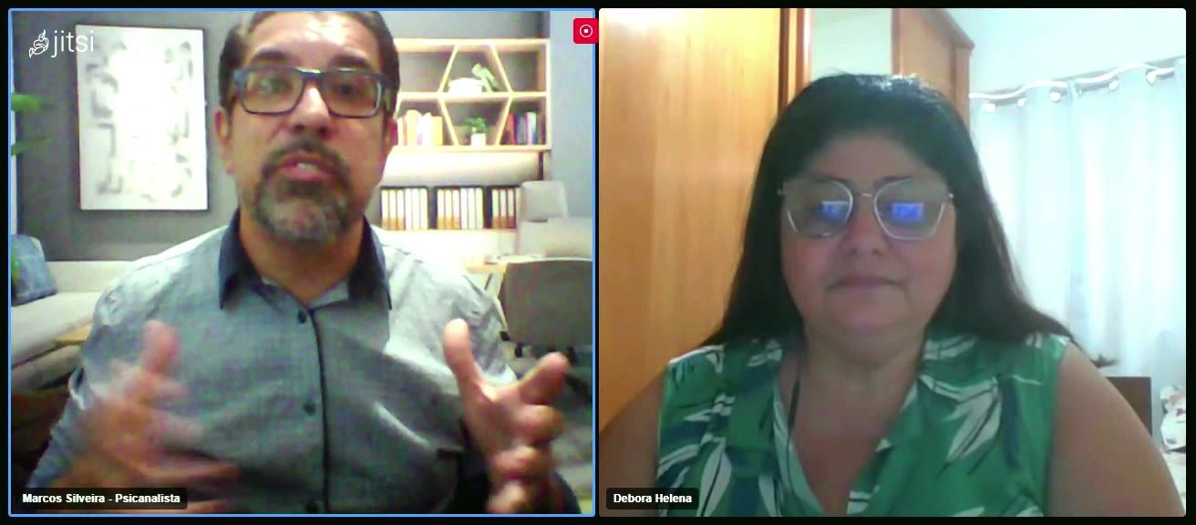 Sessão online entre Marcos Silveira e Débora